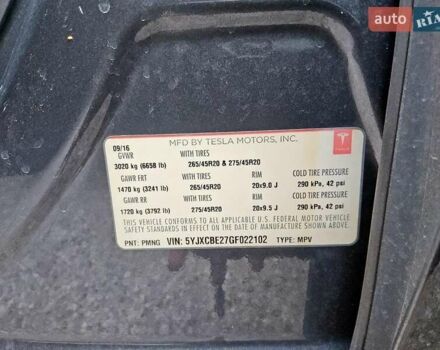 Сірий Тесла Модель Х, об'ємом двигуна 0 л та пробігом 153 тис. км за 7400 $, фото 11 на Automoto.ua
