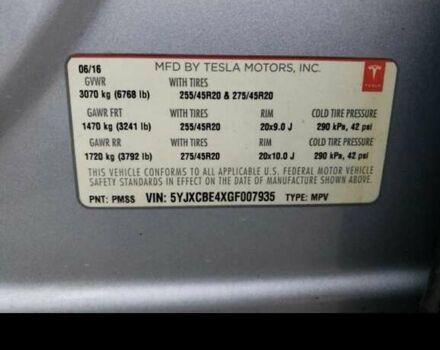 Серый Тесла Модель Х, объемом двигателя 0 л и пробегом 93 тыс. км за 26500 $, фото 55 на Automoto.ua