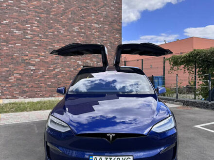 Синий Тесла Модель Х, объемом двигателя 0 л и пробегом 55 тыс. км за 46000 $, фото 1 на Automoto.ua