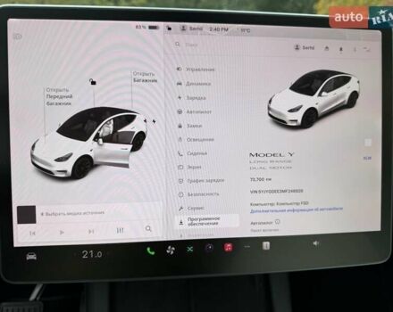 Белый Тесла Model Y, объемом двигателя 0 л и пробегом 73 тыс. км за 24500 $, фото 16 на Automoto.ua
