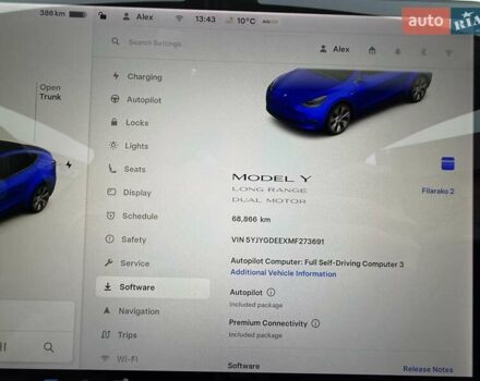 Белый Тесла Model Y, объемом двигателя 0 л и пробегом 68 тыс. км за 24900 $, фото 15 на Automoto.ua