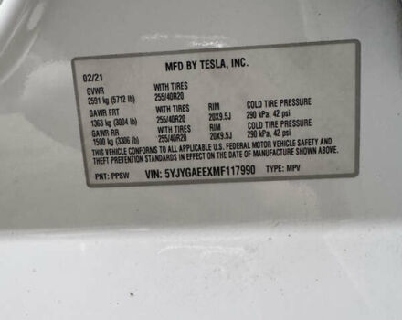 Білий Тесла Model Y, об'ємом двигуна 0 л та пробігом 116 тис. км за 26500 $, фото 20 на Automoto.ua
