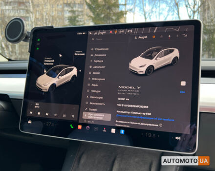 Белый Тесла Model Y, объемом двигателя 82 л и пробегом 78 тыс. км за 26900 $, фото 10 на Automoto.ua