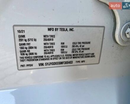 Білий Тесла Model Y, об'ємом двигуна 0 л та пробігом 54 тис. км за 21900 $, фото 25 на Automoto.ua