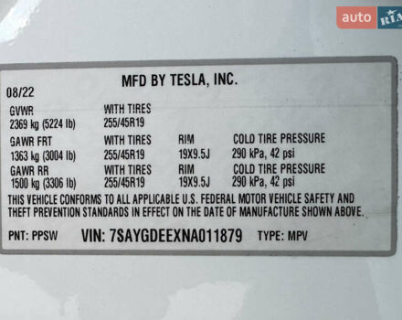 Тесла Model Y 2022 у Житомирі на Automoto.ua Білий Тесла Model Y, об'ємом двигуна 0 л та пробігом 195 тис. км за 21700 $, фото 19 на Automoto.ua