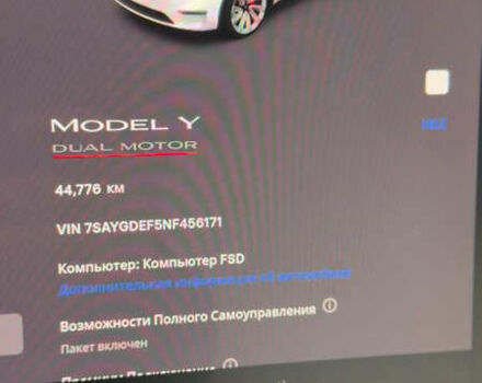 Белый Тесла Model Y, объемом двигателя 0 л и пробегом 20 тыс. км за 22500 $, фото 8 на Automoto.ua