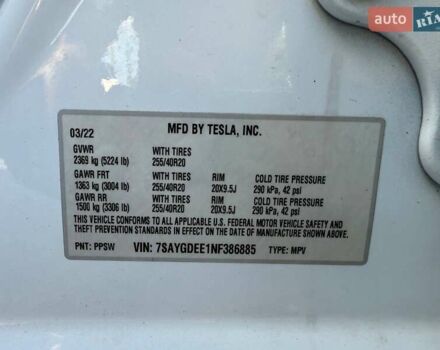 Тесла Model Y 2022 в Луцке на Automoto.ua Белый Тесла Model Y, объемом двигателя 0 л и пробегом 243 тыс. км за 18500 $, фото 16 на Automoto.ua