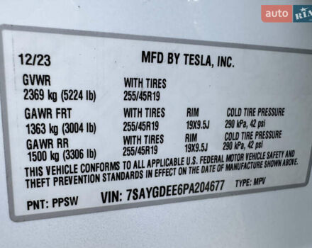 Белый Тесла Model Y, объемом двигателя 0 л и пробегом 24 тыс. км за 32500 $, фото 29 на Automoto.ua