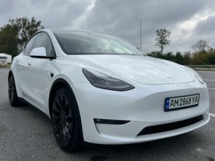Білий Тесла Model Y, об'ємом двигуна 0 л та пробігом 42 тис. км за 25700 $, фото 1 на Automoto.ua