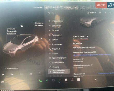 Черный Тесла Model Y, объемом двигателя 0 л и пробегом 45 тыс. км за 24800 $, фото 7 на Automoto.ua