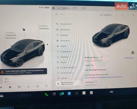 Черный Тесла Model Y, объемом двигателя 0 л и пробегом 49 тыс. км за 25900 $, фото 10 на Automoto.ua