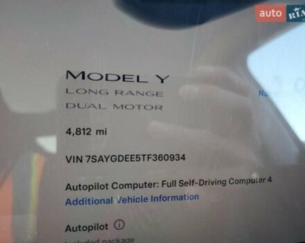 Чорний Тесла Model Y, об'ємом двигуна 0 л та пробігом 8 тис. км за 19800 $, фото 8 на Automoto.ua