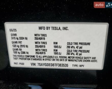 Чорний Тесла Model Y, об'ємом двигуна 0 л та пробігом 3 тис. км за 27367 $, фото 11 на Automoto.ua