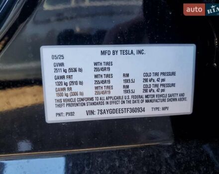 Чорний Тесла Model Y, об'ємом двигуна 0 л та пробігом 8 тис. км за 19800 $, фото 12 на Automoto.ua