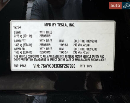 Черный Тесла Model Y, объемом двигателя 0 л и пробегом 1 тыс. км за 29800 $, фото 21 на Automoto.ua