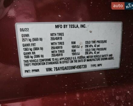 Красный Тесла Model Y, объемом двигателя 0 л и пробегом 54 тыс. км за 27800 $, фото 29 на Automoto.ua