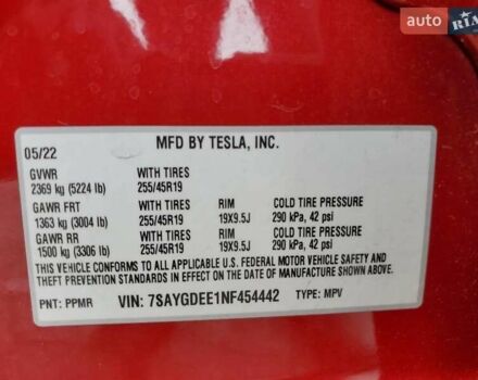 Красный Тесла Model Y, объемом двигателя 0 л и пробегом 75 тыс. км за 26500 $, фото 11 на Automoto.ua