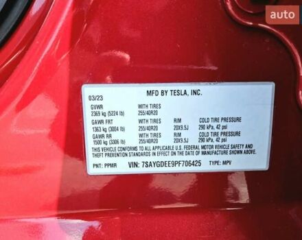 Красный Тесла Model Y, объемом двигателя 0 л и пробегом 1 тыс. км за 33500 $, фото 1 на Automoto.ua