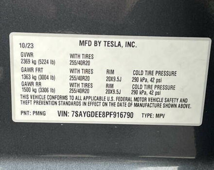 Серый Тесла Model Y, объемом двигателя 0 л и пробегом 16 тыс. км за 31000 $, фото 15 на Automoto.ua