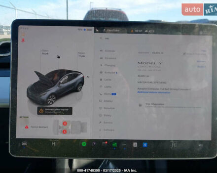 Серый Тесла Model Y, объемом двигателя 0 л и пробегом 80 тыс. км за 28500 $, фото 7 на Automoto.ua