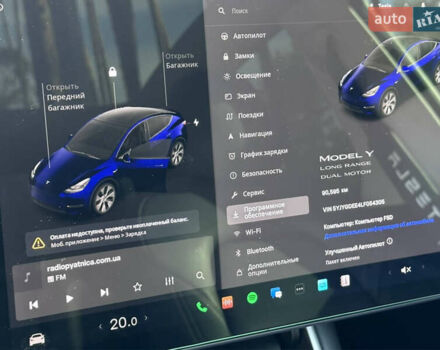 Синий Тесла Model Y, объемом двигателя 0 л и пробегом 94 тыс. км за 24000 $, фото 16 на Automoto.ua