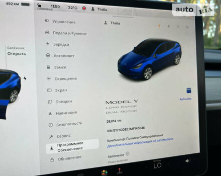 Синий Тесла Model Y, объемом двигателя 0 л и пробегом 28 тыс. км за 47900 $, фото 23 на Automoto.ua