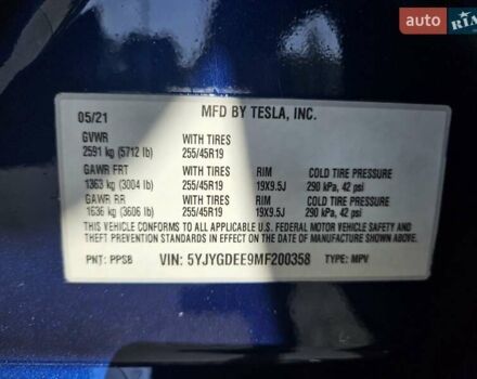 Синий Тесла Model Y, объемом двигателя 0 л и пробегом 53 тыс. км за 23500 $, фото 31 на Automoto.ua