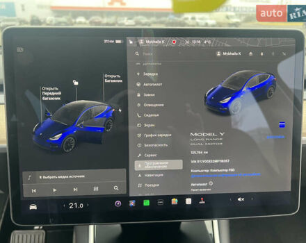 Синий Тесла Model Y, объемом двигателя 0 л и пробегом 125 тыс. км за 25997 $, фото 12 на Automoto.ua