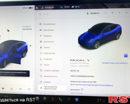 Синій Тесла Model Y, об'ємом двигуна 0 л та пробігом 59 тис. км за 23500 $, фото 12 на Automoto.ua
