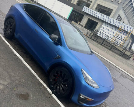 Синий Тесла Model Y, объемом двигателя 0 л и пробегом 44 тыс. км за 35000 $, фото 1 на Automoto.ua