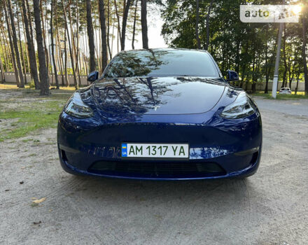 Синий Тесла Model Y, объемом двигателя 0 л и пробегом 28 тыс. км за 47900 $, фото 1 на Automoto.ua