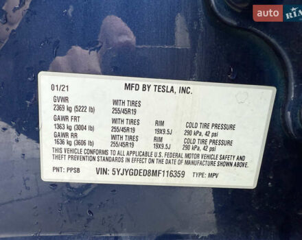 Синій Тесла Model Y, об'ємом двигуна 0 л та пробігом 135 тис. км за 19300 $, фото 8 на Automoto.ua