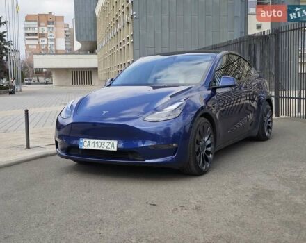 Синий Тесла Model Y, объемом двигателя 0 л и пробегом 38 тыс. км за 29300 $, фото 1 на Automoto.ua