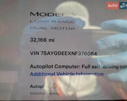Синий Тесла Model Y, объемом двигателя 0 л и пробегом 52 тыс. км за 24990 $, фото 10 на Automoto.ua