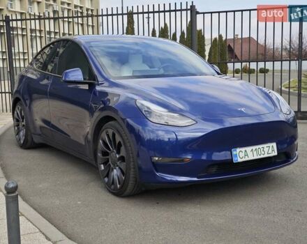 Синий Тесла Model Y, объемом двигателя 0 л и пробегом 38 тыс. км за 29300 $, фото 3 на Automoto.ua