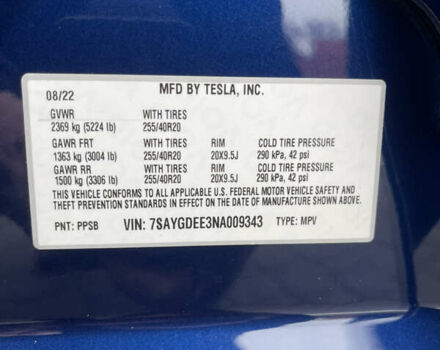 Тесла Model Y 2022 в Днепре (Днепропетровске) на Automoto.ua Синий Тесла Model Y, объемом двигателя 0 л и пробегом 57 тыс. км за 25499 $, фото 33 на Automoto.ua