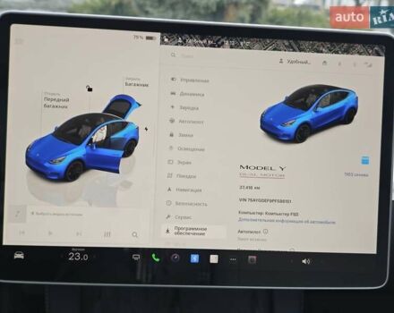 Синий Тесла Model Y, объемом двигателя 0 л и пробегом 38 тыс. км за 29300 $, фото 22 на Automoto.ua