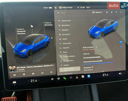 Синій Тесла Model Y, об'ємом двигуна 0 л та пробігом 76 тис. км за 27000 $, фото 13 на Automoto.ua