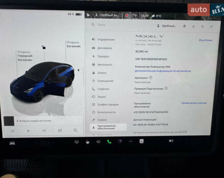 Синий Тесла Model Y, объемом двигателя 0 л и пробегом 52 тыс. км за 30900 $, фото 54 на Automoto.ua