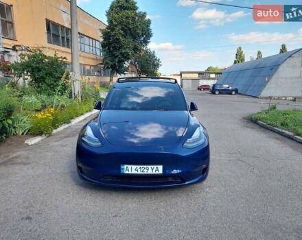 Синий Тесла Model Y, объемом двигателя 0 л и пробегом 44 тыс. км за 28000 $, фото 3 на Automoto.ua
