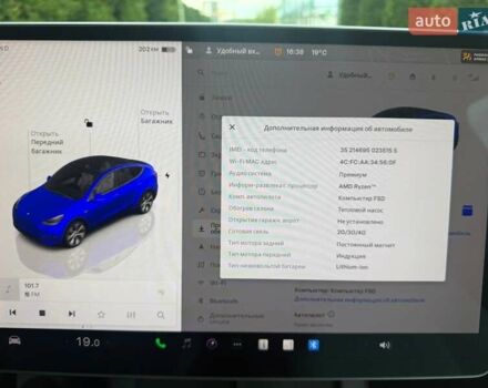 Синий Тесла Model Y, объемом двигателя 0 л и пробегом 85 тыс. км за 31500 $, фото 14 на Automoto.ua