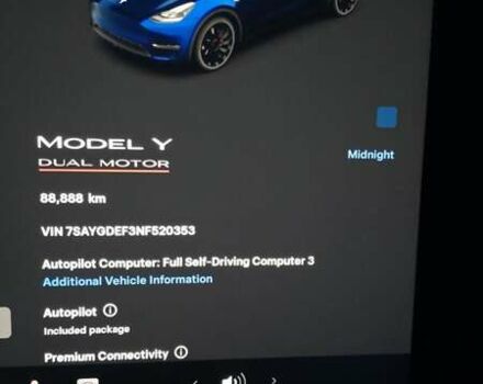 Синій Тесла Model Y, об'ємом двигуна 0 л та пробігом 88 тис. км за 25452 $, фото 9 на Automoto.ua