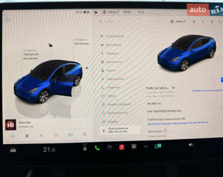 Синий Тесла Model Y, объемом двигателя 0 л и пробегом 46 тыс. км за 31900 $, фото 15 на Automoto.ua