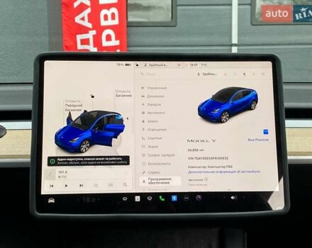 Синий Тесла Model Y, объемом двигателя 0 л и пробегом 35 тыс. км за 30999 $, фото 21 на Automoto.ua