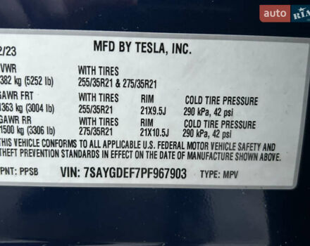 Синий Тесла Model Y, объемом двигателя 0 л и пробегом 48 тыс. км за 31600 $, фото 17 на Automoto.ua