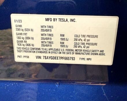 Синий Тесла Model Y, объемом двигателя 0 л и пробегом 46 тыс. км за 31900 $, фото 10 на Automoto.ua