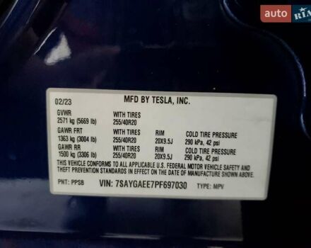 Синий Тесла Model Y, объемом двигателя 0 л и пробегом 23 тыс. км за 23000 $, фото 11 на Automoto.ua