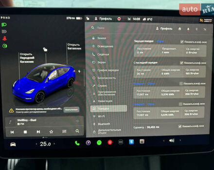 Синий Тесла Model Y, объемом двигателя 0 л и пробегом 36 тыс. км за 31000 $, фото 85 на Automoto.ua