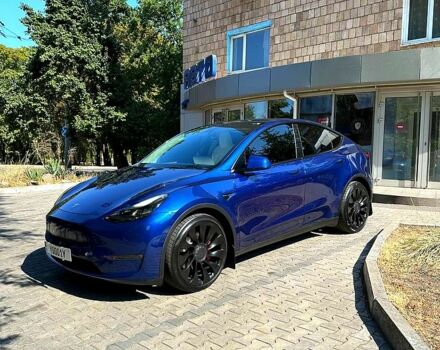 Синий Тесла Model Y, объемом двигателя 0.38 л и пробегом 46 тыс. км за 30000 $, фото 1 на Automoto.ua