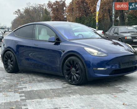 Синий Тесла Model Y, объемом двигателя 0 л и пробегом 48 тыс. км за 31600 $, фото 1 на Automoto.ua